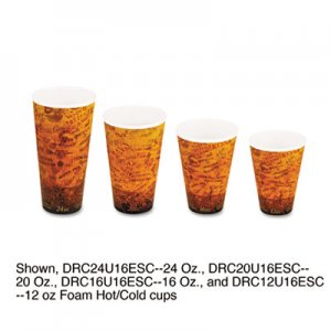 Dart 20U16ESC Foam Hot/Cold Cups, 20 oz., Brown/Black, 500/Carton
