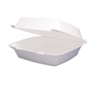 Dart DCC85HT1R Foam Container, Hinged Lid, 1-Comp, 8 3/8 x 7 7/8 x 3 1/4, 200