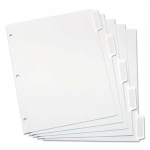 Oxford OXF11314 Custom Label Tab Dividers with Self-Adhesive Tab Labels, 5-Tab, 11 x 8.5, White, 25 Sets