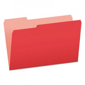 Pendaflex PFX15313RED Colored File Folders, 1/3-Cut Tabs, Legal Size, Red/Light Red, 100/Box