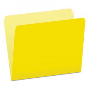 Pendaflex PFX152YEL Colored File Folders, Straight Tab, Letter Size, Yellowith Light Yellow, 100/Box