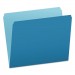 Pendaflex PFX152BLU Colored File Folders, Straight Tab, Letter Size, Blue/Light Blue, 100/Box