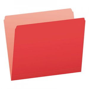 Pendaflex PFX152RED Colored File Folders, Straight Tab, Letter Size, Red/Light Red, 100/Box