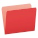 Pendaflex PFX152RED Colored File Folders, Straight Tab, Letter Size, Red/Light Red, 100/Box