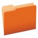 Pendaflex PFX15213ORA Colored File Folders, 1/3-Cut Tabs, Letter Size, Orange/Light Orange, 100/Box