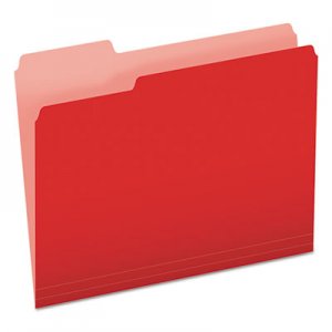 Pendaflex PFX15213RED Colored File Folders, 1/3-Cut Tabs, Letter Size, Red/Light Red, 100/Box