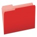 Pendaflex PFX15213RED Colored File Folders, 1/3-Cut Tabs, Letter Size, Red/Light Red, 100/Box