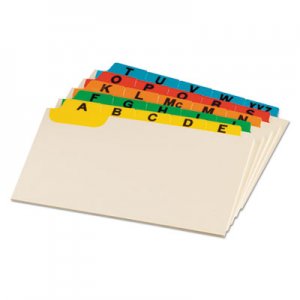 Oxford 04635 Laminated Tab Index Card Guides, Alpha, 1/5 Tab, Manila, 4 x 6, 25/Set