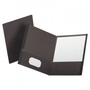 Oxford OXF53405 Linen Finish Twin Pocket Folders, Letter, Gray, 25/Box