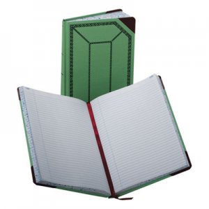 Boorum & Pease 6718300R Record/Account Book, Record Rule, Green/Red, 300 Pages, 12 1/2 x 7 5/8
