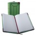 Boorum & Pease 6718500R Record/Account Book, Record Rule, Green/Red, 500 Pages, 12 1/2 x 7 5/8