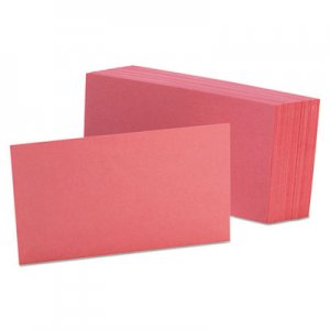 Oxford OXF7320CHE Unruled Index Cards, 3 x 5, Cherry, 100/Pack