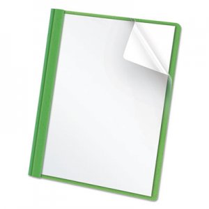 Oxford OXF55807 Clear Front Report Cover, 3 Fasteners, Letter, 1/2" Capacity, Green, 25/Box