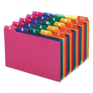 Oxford 73154 Card Guides, Alpha, 1/5 Tab, Polypropylene, 4 x 6, 25/Set