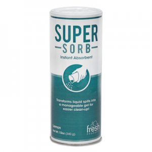 Fresh Products FRS614SSEA Super-Sorb Liquid Spill Absorbent, Powder, Lemon-Scent, 12 oz. Shaker Can