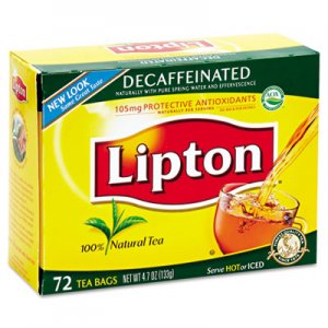 Lipton 290 Tea Bags, Decaffeinated, 72/Box