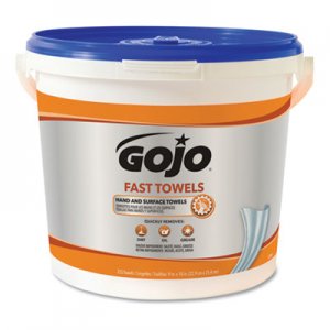 GOJO GOJ629902EA FAST TOWELS Hand Cleaning Towels, Cloth, 9 x 10, White 225/Bucket