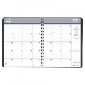 House of Doolittle HOD26502 Academic Ruled Monthly Planner, 14-Mo. July-August, 8 1/2 x 11, Black, 2016-2017