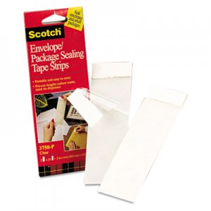 Scotch MMM3750P2CR Envelope/Package Sealing Tape Strips, 2" x 6", Clear, 50/Pack