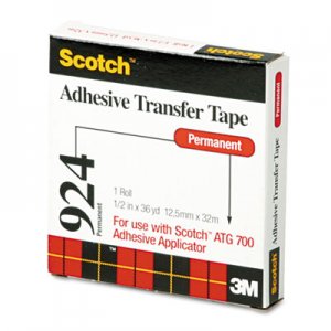 Scotch MMM92412 Adhesive Transfer Tape, 1/2" Wide x 36yds