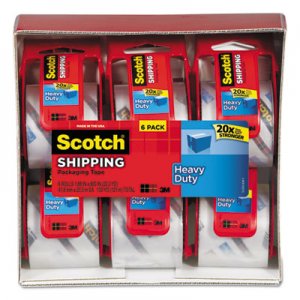 Scotch MMM1426 3850 Heavy-Duty Packaging Tape in Sure Start Disp., 1.88" x 22.2yds, 6/Pack