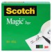 Scotch MMM8101K Magic Tape, 3/4" x 1000", 1" Core, Clear