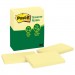 Post-it Greener Notes MMM655RPYW Recycled Note Pads, 3 x 5, Canary Yellow, 100-Sheet, 12/Pack