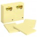 Post-it Notes MMM660YW Original Pads in Canary Yellow, Lined, 4 x 6, 100-Sheet, 12/Pack