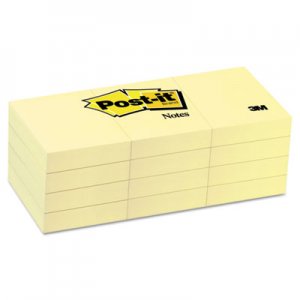 Post-it Notes MMM653YW Original Pads in Canary Yellow, 1 1/2 x 2, 100-Sheet, 12/Pack