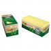 Post-it Greener Notes MMM654R24CPCY Recycled Note Pad Cabinet Pack, 3 x 3, Canary Yellow, 75-Sheet, 24/Pack