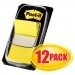 Post-it Flags MMM680YW12 Marking Page Flags in Dispensers, Yellow, 12 50-Flag Dispensers/Box