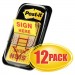 Post-it Flags MMM680SH12 Arrow Message 1" Page Flags, Sign Here, Yellow, 50/Dispenser, 12 Dispensers/PK