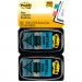 Post-it Flags MMM680IH2 Arrow Message 1" Page Flags, "Initial Here", Blue, 2 50-Flag Dispensers/Pack