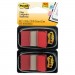 Post-it Flags MMM680RD2 Standard Page Flags in Dispenser, Red, 100 Flags/Dispenser