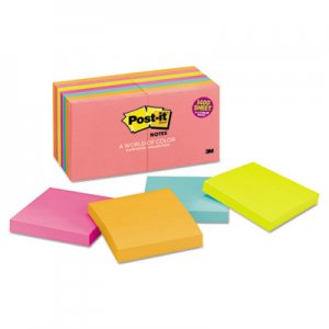 Post-it Notes MMM65414AN Original Pads in Cape Town Colors, 3 x 3, 100/Pad, 14 Pads/Pack