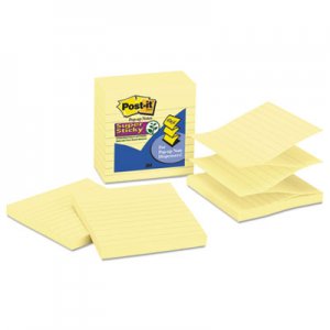 Post-it Pop-up Notes Super Sticky MMMR440YWSS Pop-up Notes Refill, Lined, 4 x 4, Canary Yellow, 90-Sheet