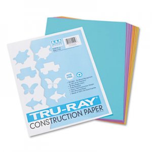 Pacon 102940 Tru-Ray Construction Paper, 76 lbs., 9 x 12, Assorted, 50 Sheets/Pack