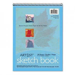 Pacon 103207 Artist's Sketch Book, Unruled, 80lb, 9 x 12, White, 30 Sheets