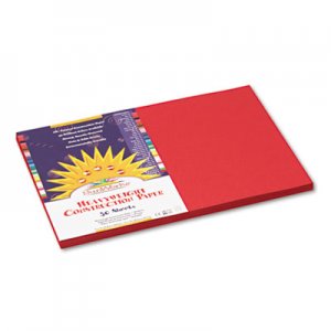 SunWorks PACP6107 Construction Paper, 58 lbs., 12 x 18, Red, 50 Sheets/Pack