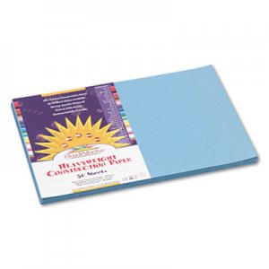 SunWorks 7607 Construction Paper, 58 lbs., 12 x 18, Sky Blue, 50 Sheets/Pack