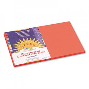 SunWorks 6607 Construction Paper, 58 lbs., 12 x 18, Orange, 50 Sheets/Pack