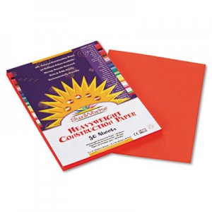 SunWorks 6603 Construction Paper, 58 lbs., 9 x 12, Orange, 50 Sheets/Pack