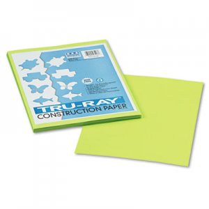 Pacon PAC103423 Tru-Ray Construction Paper, 76 lbs., 9 x 12, Brilliant Lime, 50 Sheets/Pack