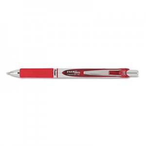 Pentel PENBL77B EnerGel RTX Retractable Liquid Gel Pen, .7mm, Black/Gray Barrel, Red Ink