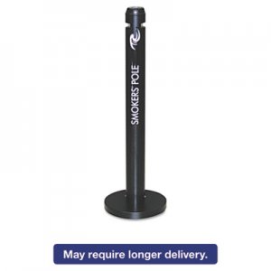 Rubbermaid Commercial R1BK Smoker's Pole, Round, Steel, Black
