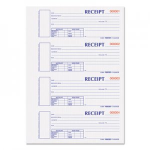 Rediform REDS1654NCR Hardcover Numbered Money Receipt Book, 2 3/4 x 6-7/8, Two-Part, 300 Forms