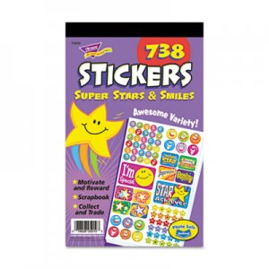 TREND TEPT5010 Sticker Assortment Pack, Super Stars and Smiles, 738 Stickers/Pad