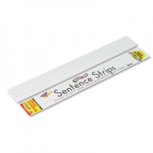 TREND T4001 Wipe-Off Sentence Strips, 24 x 3, White, 30/Pack