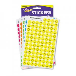 TREND TEPT1942 SuperSpots and SuperShapes Sticker Variety Packs, Neon Smiles, 2,500/Pack