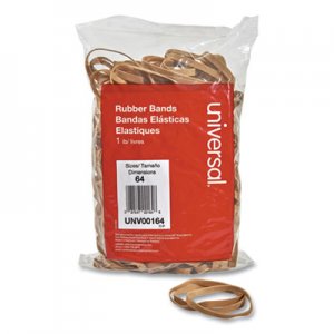 Universal UNV00164 Rubber Bands, Size 64, 0.04" Gauge, Beige, 1 lb Bag, 320/Pack